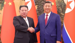 Xi Jinping and Kim Jong Un during the Xi North Korea visit aimed at strengthening diplomatic and economic ties