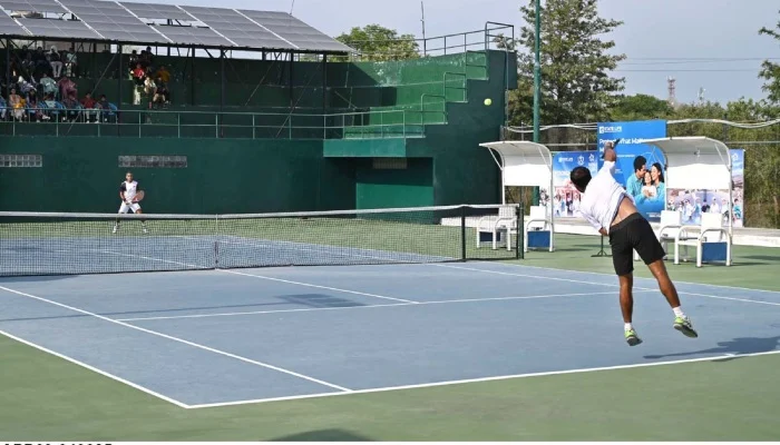Tennis players competing during Pakistan Tennis Tournaments in Islamabad ahead of international women's events