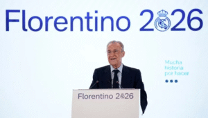 Florentino Perez speaking after winning the Real Madrid Election and securing another presidential term