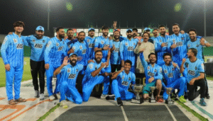 Abbottabad players celebrate after winning the National T20 Cup 2026 final against Karachi Whites