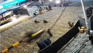 CCTV footage shows a speeding vehicle crashing into a religious gathering in DHA Phase 6 during the Karachi Crash incident.