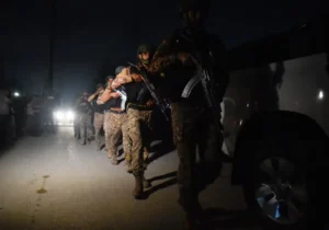 Security forces patrol after Karachi Rangers attack incident