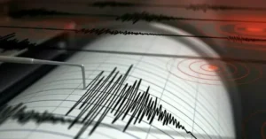 Seismograph recording tremors after Lahore Earthquake measuring 4.9 magnitude in Pakistan