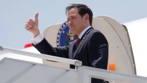 Marco Rubio arrives in the Gulf region during diplomatic talks on Iran and regional security