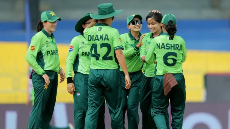Pakistan women's cricket team during a match as Pakistan Exit from the T20I Tri-Series following a rain-affected result.