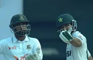 Mohammad Rizwan and Litton Das during the Bangladesh vs Pakistan Test series amid the Rizwan Handshake controversy.