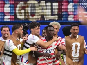 USA players celebrating after their USA World Cup Win against Paraguay in the 2026 FIFA World Cup