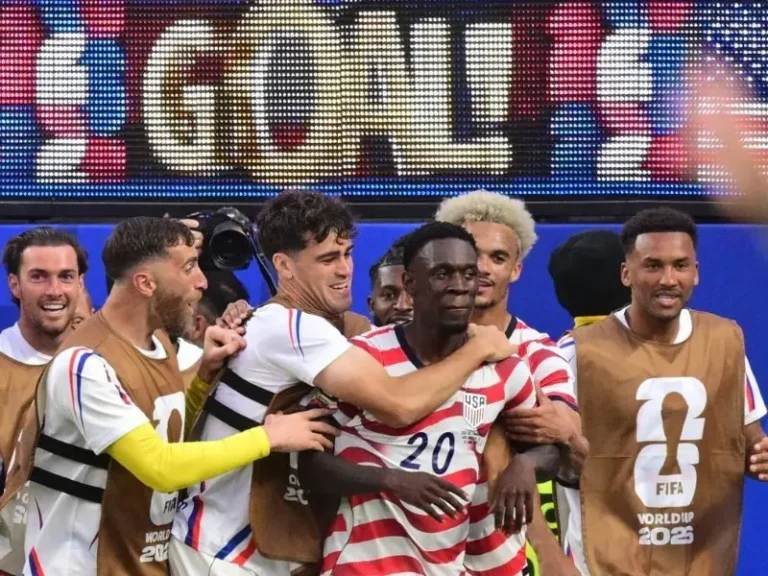USA players celebrating after their USA World Cup Win against Paraguay in the 2026 FIFA World Cup