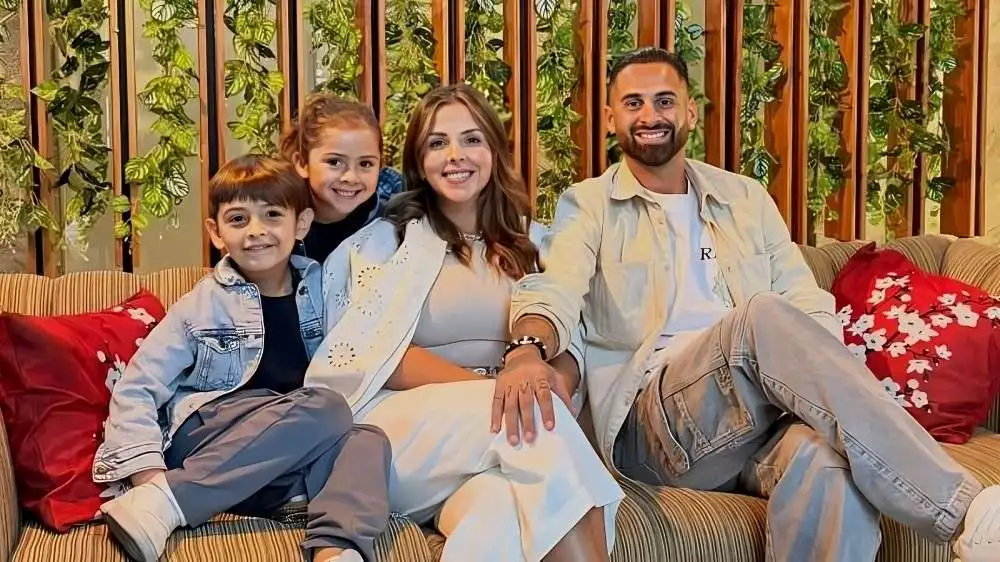 Family photo of Argentine footballer Lucas Trejo with his wife and two children before the Venezuela Earthquakes tragedy.