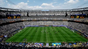 A packed FIFA World Cup 2026 stadium during the France vs Sweden match, highlighting the record breaking 2026 World Cup attendance.