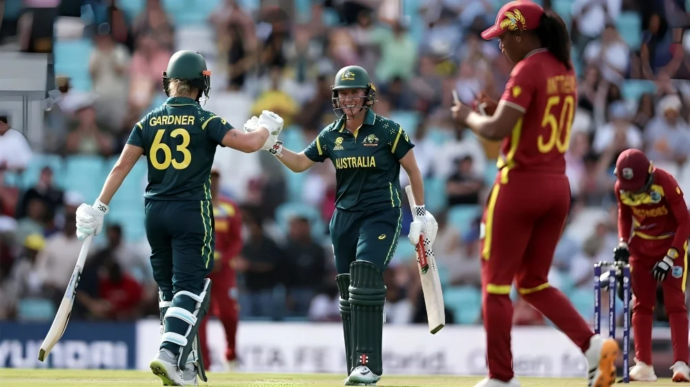 Australia Women Final celebration after Beth Mooney and Ashleigh Gardner secure win against West Indies