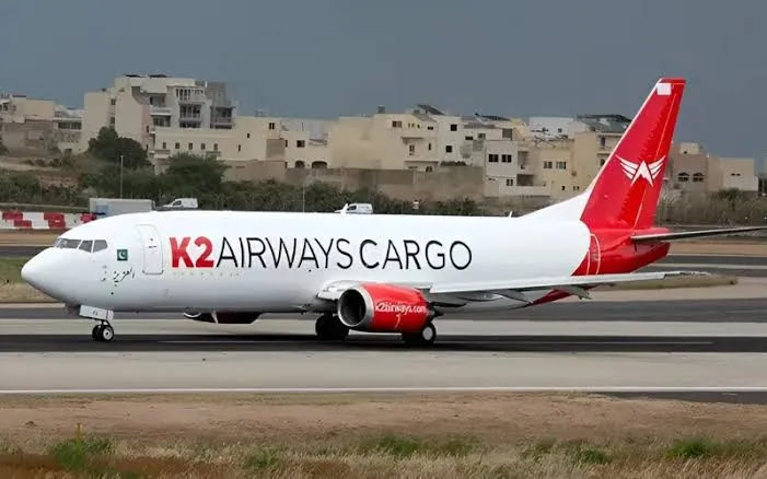 Cargo Plane Missing aircraft operated by K2 Airways Cargo on the runway before the Karachi search operation.