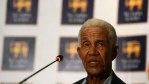 Garry Sobers speaking during a public event as the legendary West Indies cricket all rounder is remembered following his passing.