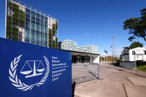 International Criminal Court headquarters in The Hague as the Trump administration launches efforts to increase diplomatic and legal pressure on the ICC.