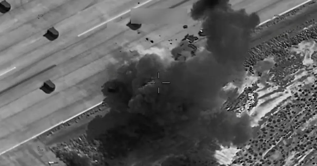 Smoke rises after Iran US Strikes targeting military infrastructure during the escalating conflict in the Gulf region.