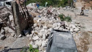 Damaged buildings in southern Lebanon as Israel Lebanon talks prepare to address troop withdrawal and border security.