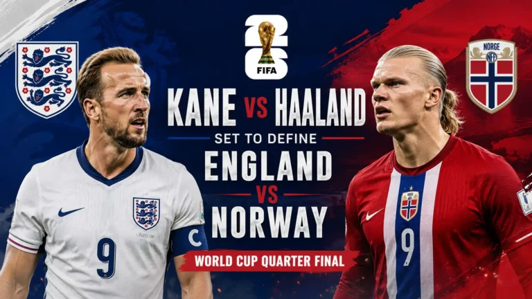 Harry Kane and Erling Haaland ahead of the Kane vs Haaland World Cup quarter final between England and Norway.