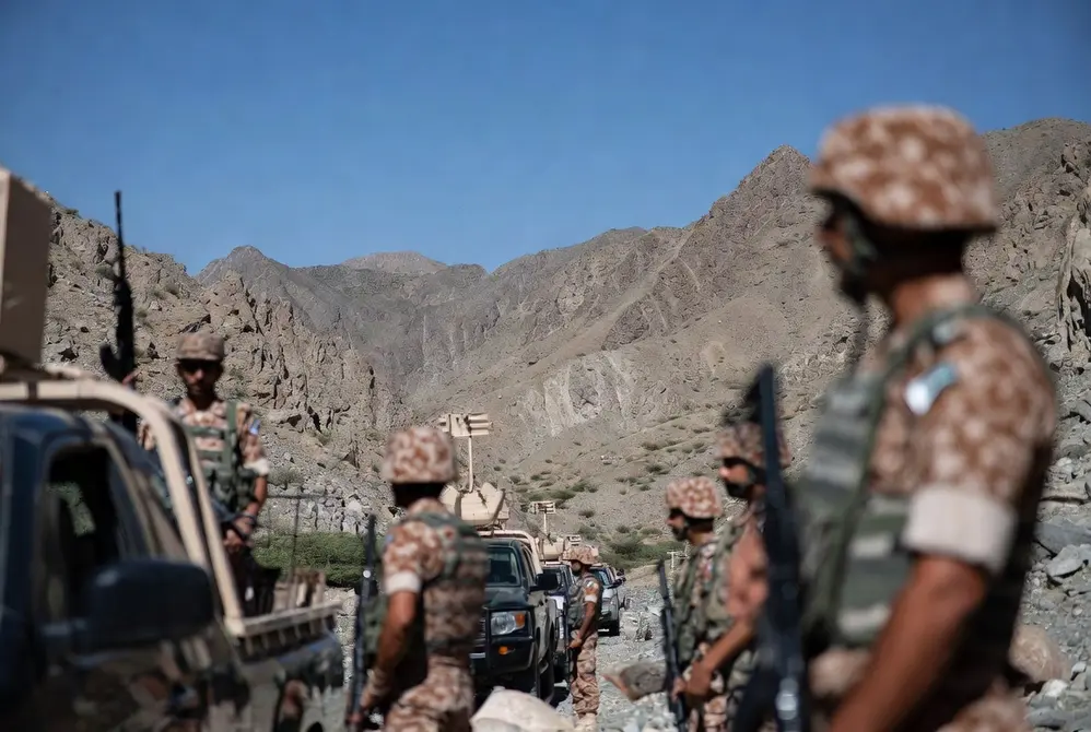 Pakistani security forces in desert terrain during Khuzdar terrorists neutralization operation in Balochistan