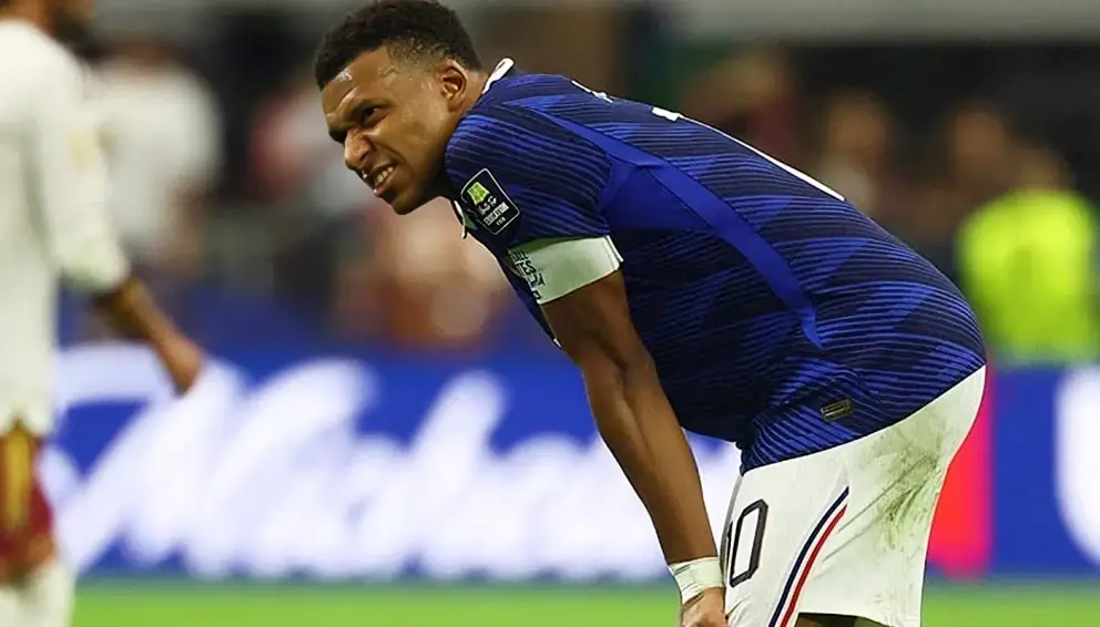 Kylian Mbappe of France reacts during a FIFA World Cup 2026 match.
