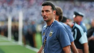 Lionel Scaloni reacts after Argentina's defeat to Spain in the 2026 FIFA World Cup final.