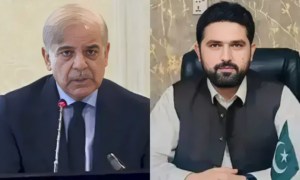 Prime Minister Shehbaz Sharif and KP Chief Minister Sohail Afridi during discussions on the Malakand Tax exemption proposal.