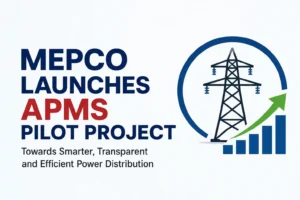Illustration of the MEPCO APMS pilot project highlighting smarter electricity distribution and improved power network performance.