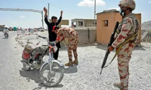 Pakistani security forces conducting security checks during Operation Shaban in Balochistan as counterterrorism operations continue.
