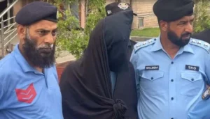 PAF Officer Murder suspect Saad Abbasi being escorted by Islamabad Police before an anti terrorism court for an identification parade.