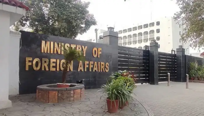 Pakistan Ministry of Foreign Affairs building as Pakistan India tensions rise over Kashmir remarks.