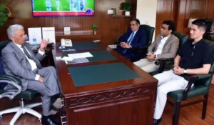 Officials during a meeting amid discussions over UK Visa Restrictions and the deportation dispute involving convicted Rochdale offender Shabir Ahmed.