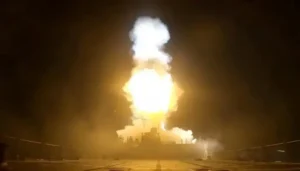 Missile launched during the escalating US Iran conflict as military operations intensify across the Gulf region.