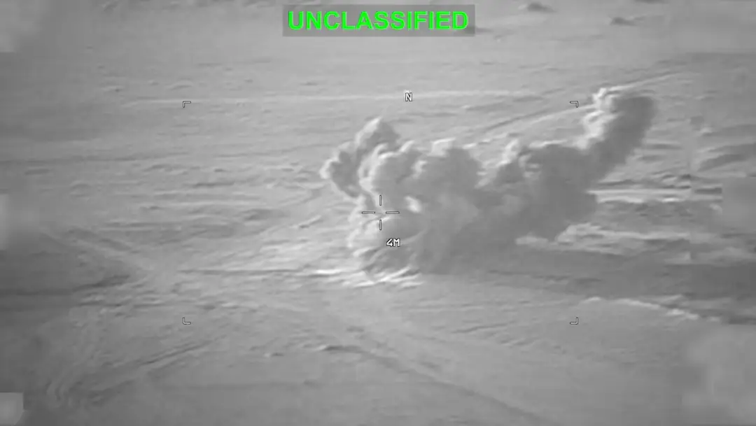 US Iran Strikes showing an explosion during reported military operations targeting sites inside Iran.