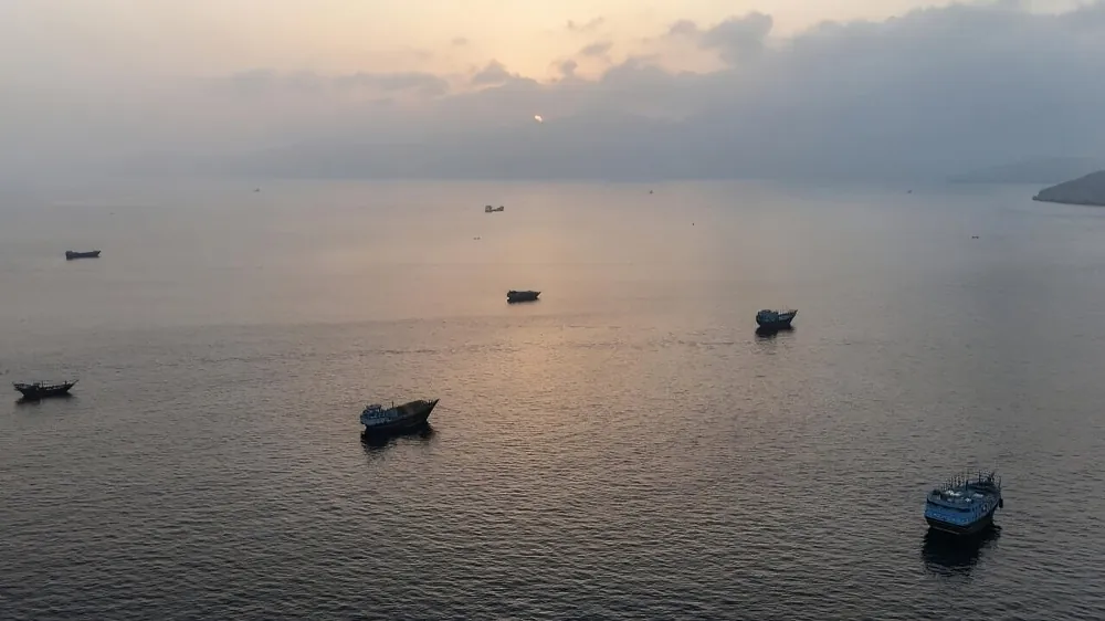 Cargo vessels in the Strait of Hormuz during US Iran Talks in Doha focused on regional maritime security.