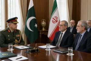 Field Marshal Asim Munir in formal meeting with Iranian President Masoud Pezeshkian during Asim Munir Iran diplomatic visit in Tehran