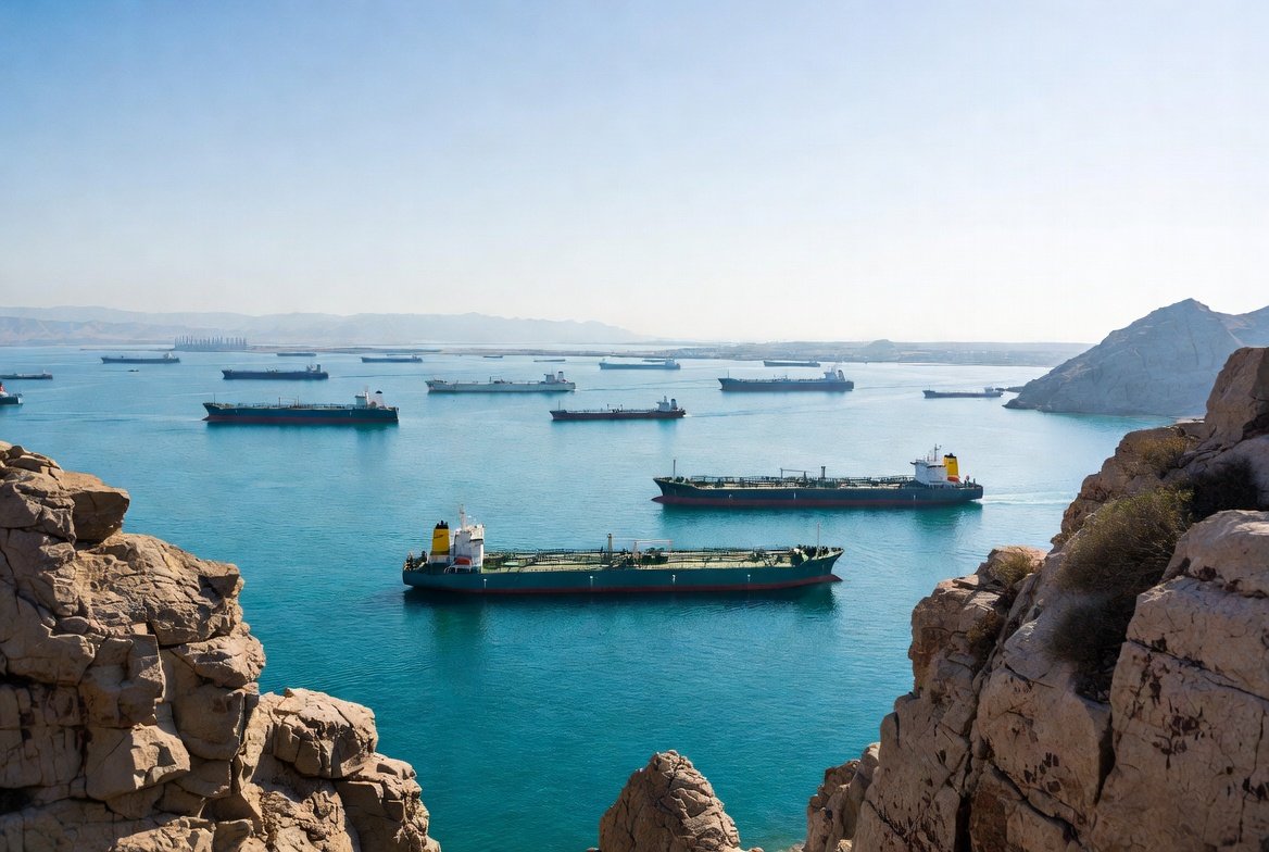 Oil tankers and ships navigating the Strait of Hormuz near Oman under the proposed Hormuz deal Iran for inbound traffic control