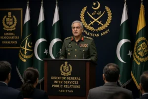 DG ISPR Lieutenant General addressing media at General Headquarters Rawalpindi rejecting India’s Op Sindoor documentary