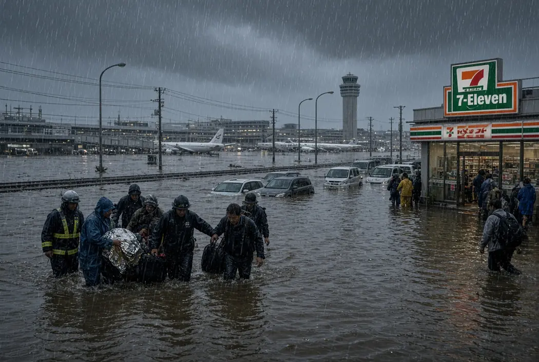 Japan record rains strand thousands at Narita