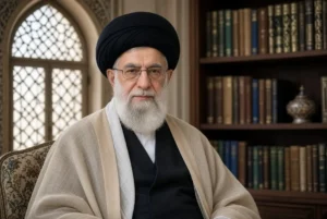 Iran Supreme Leader Mojtaba Khamenei in formal attire during Khamenei Unity Call message for Muslim solidarity