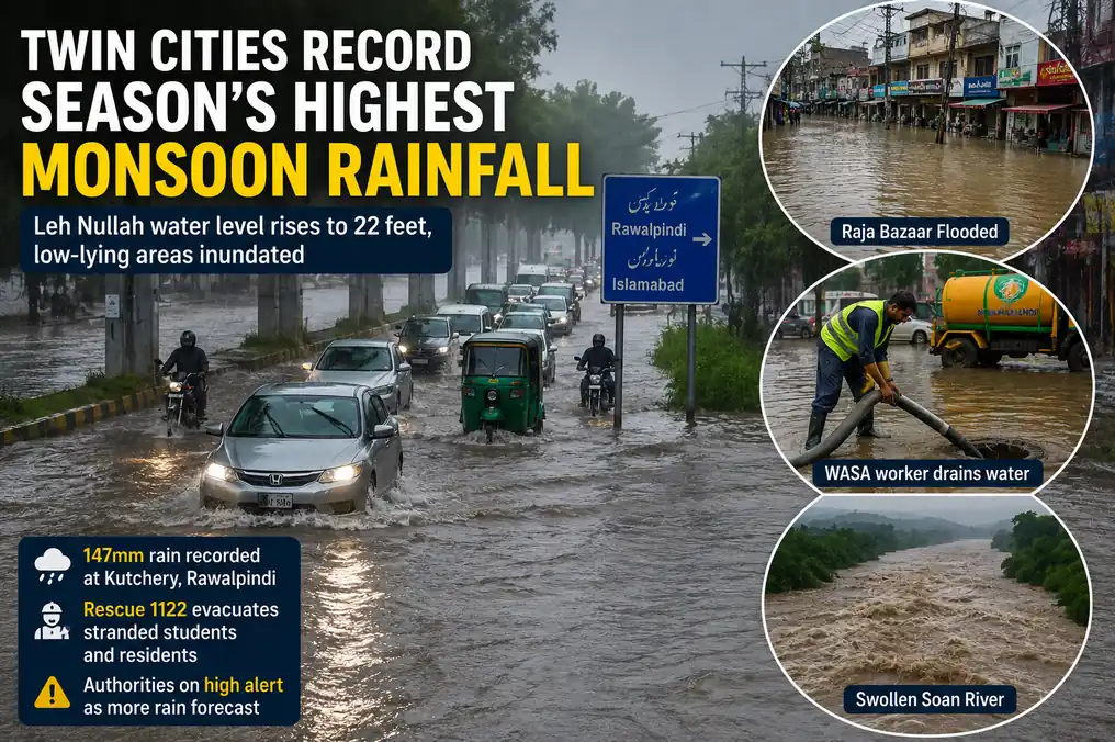 Monsoon Rainfall Floods Twin Cities