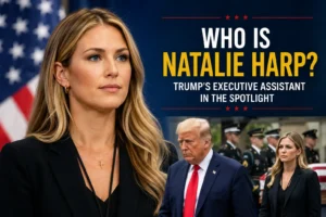 Natalie Harp, Trump's executive assistant, pictured alongside Donald Trump