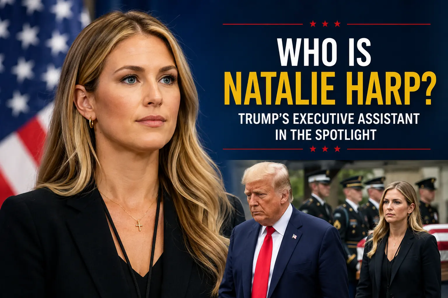 Natalie Harp, Trump's executive assistant, pictured alongside Donald Trump