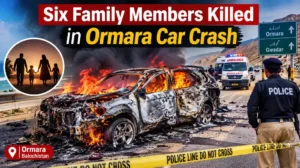 Ormara car crash involving a family car on the Coastal Highway in Balochistan