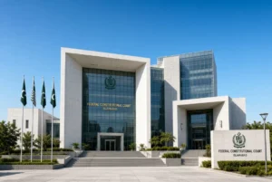 Federal Constitutional Court building in Islamabad where Adiala inmates plea for Imran-like medical facilities was heard