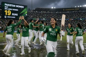 Pakistan women cricket team celebrating victory in Asian Games Cricket after reaching the semi-finals