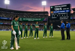Pakistan women cricket team looking disappointed after ICC fines Pakistan for slow over-rate in ACC Women’s T20 Asia Cup semi-final against Sri Lanka at Dubai International Stadium