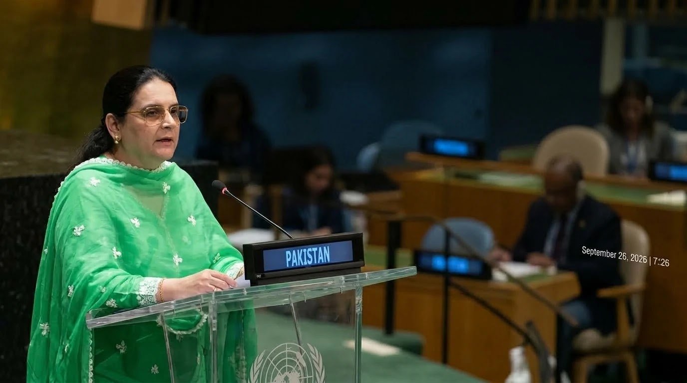 Counsellor Saima Saleem addressing UNGA regarding India terrorist exports and global state-sponsored terrorism