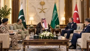 Pakistan, Saudi Arabia and Turkiye military leaders meeting on the Makkah defence pact