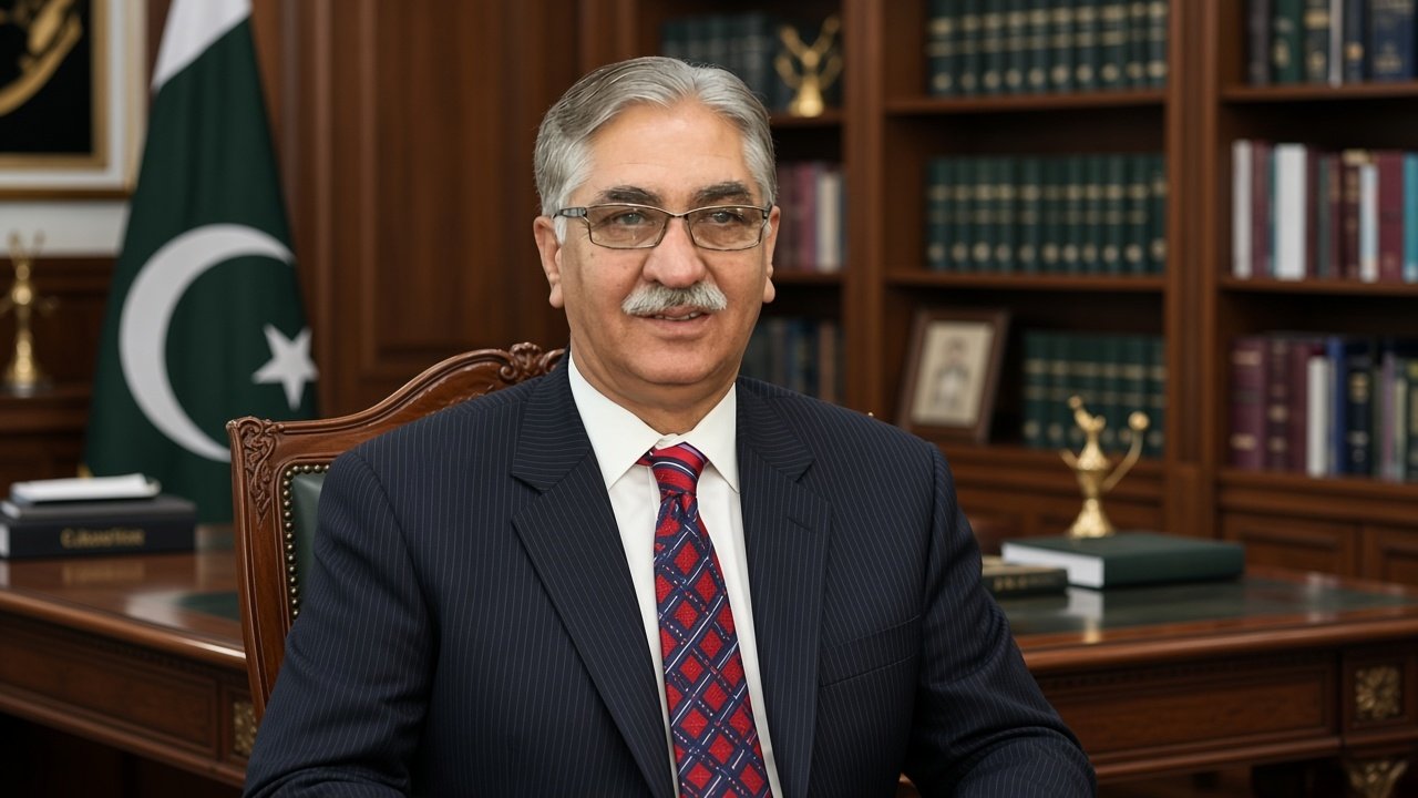PPP Secretary General Nayyar Bukhari discussing PPP governor rule proposal for Khyber Pakhtunkhwa in formal office