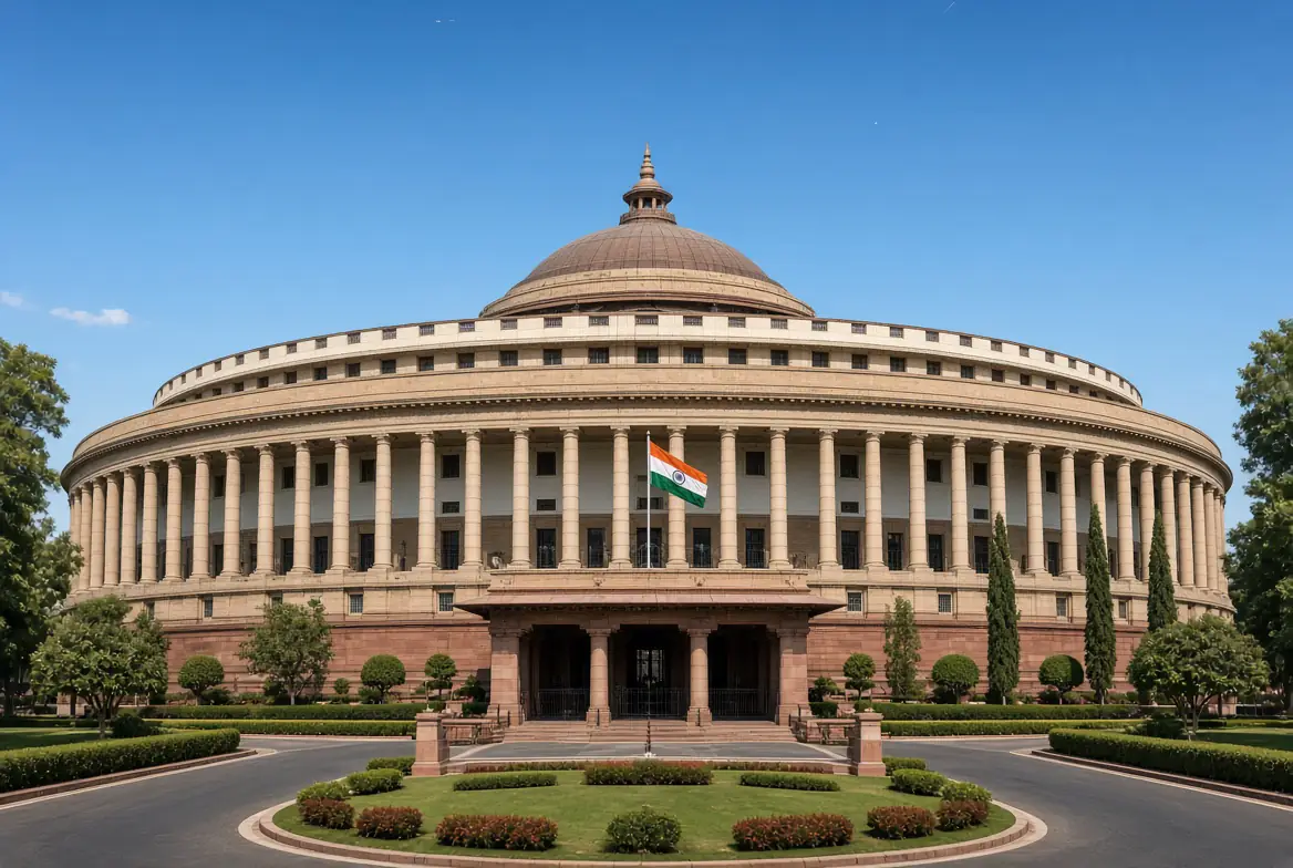 Indian Parliament building in New Delhi linked to the Uniform Civil Code wider rollout discussion