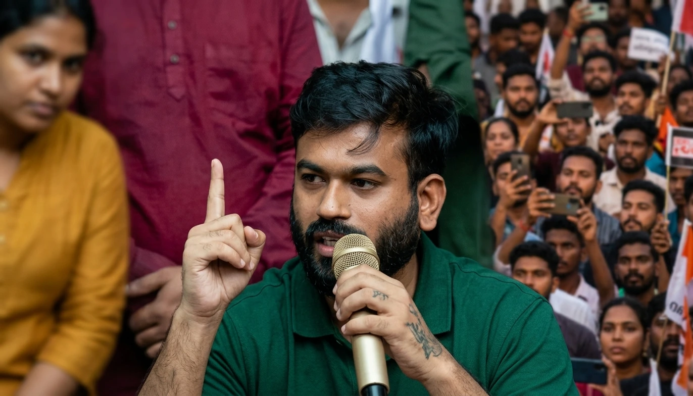 Abhijeet Dipke, founder of the Cockroach Janata Party, is detained by Delhi police ahead of a protest demanding the election chief’s resignation